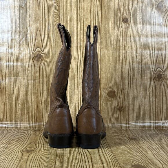 DAN POST Cowboy Western Boots Size 8 E Classic Brown Leather Boots - Picture 8 of 16